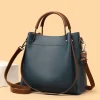 Sac à main en cuir PU pour femmes, fourre-tout, sac à bandoulière, sac à la mode, poignée supérieure élégante, couleur noir marron, sac quotidien polyvalent
