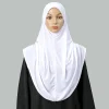 hijab en coton et chanvre pour femme musulmane, longue Écharpe islamique de couleur unie, enveloppante, couverture complète