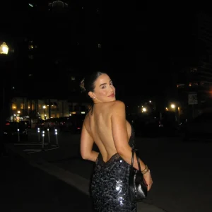 Paillettes dentelle garniture Spaghetti sangle robe panneau Sexy col en V profond sans manches ourlet asymétrique robe moulante soirée dame robe de soirée