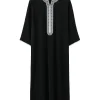 nouveau 2026 mode musulmane abayas pour hommes patchwork broderie longue robe saoudienne arabe caftan mâle jubba thobe islamique marocain abaya