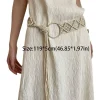 ceinture élégante de style ethnique, corde de taille creuse, style bohème, anneau rond, rétro, pompon, chaîne de taille, plage
