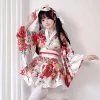 robe kimono japonaise modifiée pour femmes, peignoir d'été, costume de cosplay, anime, costumes d'halloween, sexy, geisha douce, kawaii pour filles
