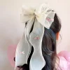 Épingle à cheveux tressée pour enfants coréens, accessoires pour cheveux floraux brodés, coiffure queue de cheval princesse pour filles, clip supérieur pour enfants