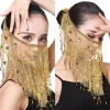 voile de danse avec perles pour femmes, rideau de visage à pampilles