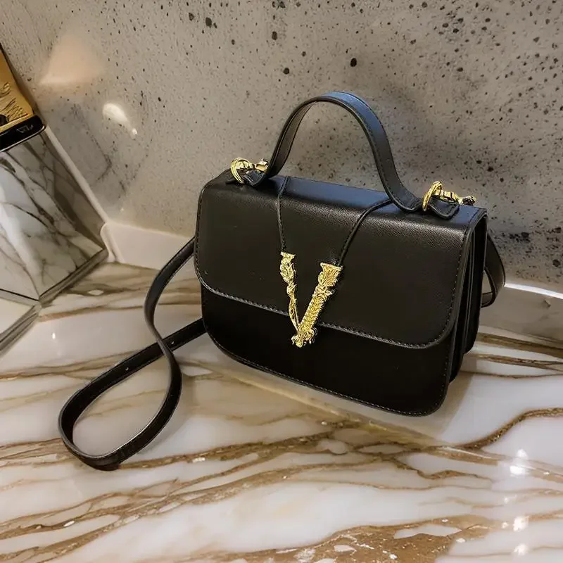 Sac à bandoulière en cuir élégant pour femmes, sac à main de luxe de styliste Vintage minimaliste avec lettre Logo, fourre-tout élégant