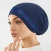 femmes musulmanes paillettes chapeau intérieur casquette islamique sous écharpe enveloppement chimio bandana musulman perte de cheveux bonnets hijab bonnet sous capuchon indien