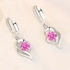 boucles d'oreilles en argent sterling 925 pour femme, bijoux à la mode, haute qualité, bleu, rose, blanc, violet, cristal zircon, offre spéciale, nouvelle collection