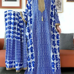 2025 Robe Abaya élégante manches chauve-souris épaules dénudées caftan coton femmes ample Abaya Boho robe Maxi tenue décontractée robes africaines