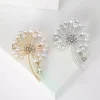 Broches de pissenlit en strass pour femmes, broches de plantes en perles, sac à dos de fête de Banquet, cadeaux, accessoires de bijoux