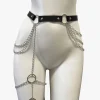 jowith lingerie en cuir pour femme, bondage poitrine, sfp, sexy 7.0, décor de vêtements, sangle corset, environnement gothique, jarretière, ceinture sans abri