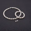 ensemble de bijoux en perles pour mariée, collier et boucles d'oreilles en cristal plaqué argent, bracelet, cadeau de fête