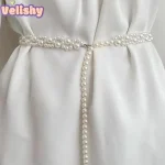 Ceinture de taille pour femmes et filles, élégante, en perles, robe, sangle en cristal, chaîne de mariage, accessoires pour filles