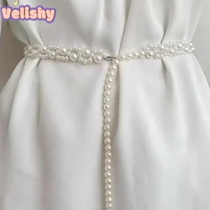 Ceinture de taille pour femmes et filles, élégante, en perles, robe, sangle en cristal, chaîne de mariage, accessoires pour filles