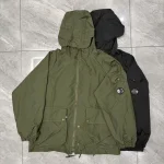 Veste d&rsquo;assaut à capuche pour hommes, veste de travail de printemps et d&rsquo;automne, veste ample tendance avec plusieurs poches, haut à capuche avec fermeture éclair