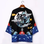 Kimono japonais pour hommes et femmes chemisier lâche décontracté mode lâche Haori 2024 été style chinois Tsuru graphique à séchage rapide tops