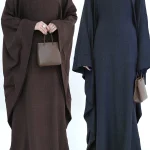 Robe caftan en lin pour femmes musulmanes, robe éducative, modeste, chauve-souris, Abaya, Ramadan, Eid, Dubaï
