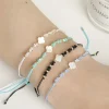 ensemble de bracelets en corde tressée perlée pour femmes, 12 pièces/ensemble, bracelets réglables faits à la main, bijoux à la mode