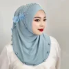 protection solaire élégant bandeau chapeau noeud supérieur doux tête enveloppement casquette couleur unie couverture complète ramadan hijab extérieur