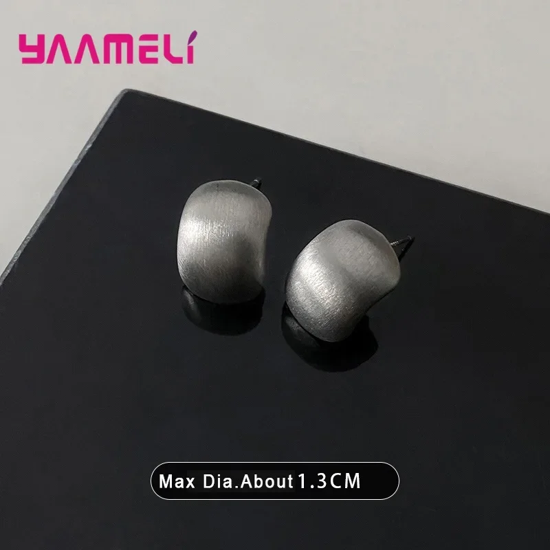 Boucles d'oreilles géométriques minimalistes en argent 925, bijoux à la mode coréenne, en métal, cadeau pour femmes et filles, accessoire de fête, dernière collection