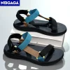 classique noir hommes sport sandales été loisirs plage vacances sandales en plein air antidérapant respirant plat sandales chaussures