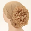bonnet hijab musulman en dentelle pour femme, turban islamique, gros volumateur de fleurs, chouchou d'nik, vêtement de sauna, accessoires féminins
