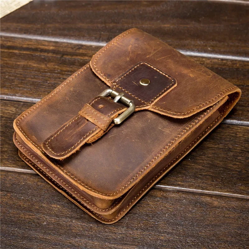 sac de taille, ceinture en cuir pour hommes, bandoulière, mini boîte de téléphone multifonctionnelle pour hommes, portefeuille et portefeuille, sac pour cartes de monnaie d'extérieur