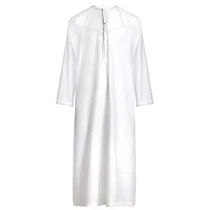 Jubba Thobe arabe pour hommes, dubaï Omani, pompon en Polyester saoudien, caftan traditionnel, vêtements de prière musulmans amples, Djellaba islamique