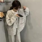 Cardigan à col en V pour femmes, simple, tendre, automne, tout assressenti, confortable, décontracté, vintage, document pur, classique, chandails de base, design