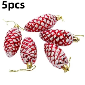 5 pièces décoration de noël Festival décoration pomme de pin arbre de noël pendentif décoration créative pomme de pin pendentif
