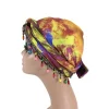 foulard élastique coloré perlé hijab style ethnique pré cravate bandeau bonnet sans bords chapeau respirant jacquard pull casquette