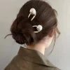 Épingles à cheveux en perles coréennes en forme de u, épingles à cheveux en métal pour femmes et filles, bâtons pour chignon, accessoires de coiffure, cadeaux, nouvelle collection