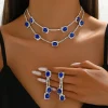 3 pièces d'ensemble de bijoux pour femmes, ensemble collier et boucles d'oreilles en cristal et diamant, bijoux de fête de mariage, bijoux à porter au quotidien