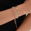 ensemble de bracelets pour femmes, simple et polyvalent pour les déplacements, chaîne en métal, zircon, ensemble multi pièces, combinaison