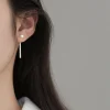 boucles d'oreilles en argent sterling 925 avec perles, élégantes, longues en zircon, multifonctions, à la mode, bijoux, cadeau d'anniversaire