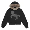 veste à capuche zippée pour femmes, veste décontractée à manches longues avec capuche en fourrure pour un usage quotidien, streetwear pour activités de plein air