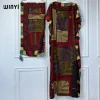 WINYI-Abaya pour femmes musulmanes, robe africaine dubaï, col ras du cou, kaftan imprimé, robe maxi élégante