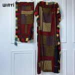 WINYI-Abaya pour femmes musulmanes, robe africaine dubaï, col ras du cou, kaftan imprimé, robe maxi élégante
