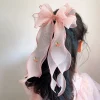 Épingle à cheveux tressée pour enfants coréens, accessoires pour cheveux floraux brodés, coiffure queue de cheval princesse pour filles, clip supérieur pour enfants