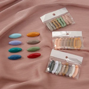 Épingles pour écharpe, couleur unie, Ellipse, broche de sécurité en plastique, aiguilles pour Hijab musulman pour femmes, épingles élégantes pour accessoires Hijab, 8 pièces