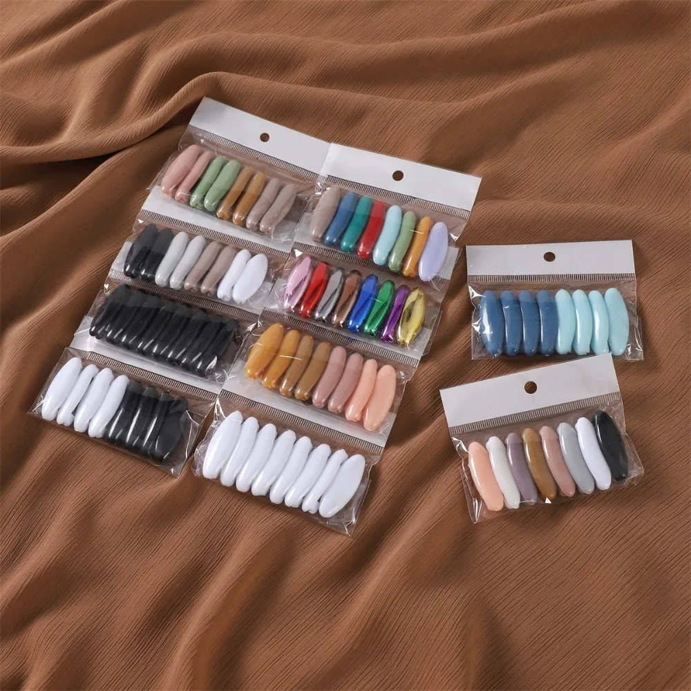 8 pièces/ensemble haute qualité couleur unie broche en plastique aiguille élégamment écharpe accessoire épingle de sûreté fixer écharpe hijab broche