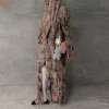 uni luxe dubaï femmes abayas hijab inclus musulman élégant imprimé fleuri plissé ouvert cardigan à manches longues caftan
