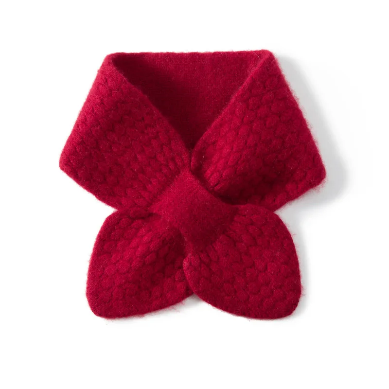 Petite écharpe Simple pour femmes, manteau d'automne et d'hiver, décoration, faux col croisé perforé, couleur Pure, écharpe paresseuse tendance assortie avec tout