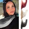 foulard hijab de luxe de couleur dégradée, long bandana, large bord, enveloppes fines, châle de plage