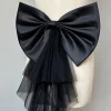 robe de mariée élégante en satin et tulle détachable, décorations pour robe de mariée, ceinture de mariée, gros nœud en satin, accessoires