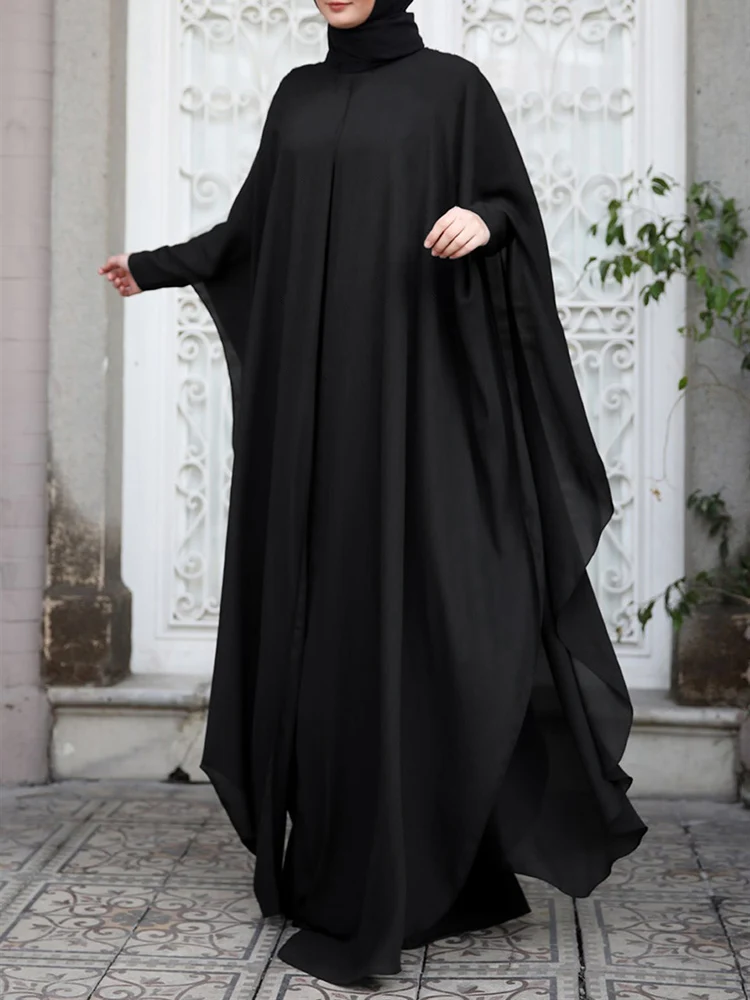 zanzea robe abaya en mousseline de soie pour femme, robes musulmanes eid mubarek, hijab à manches sulf, vêtements isamiques Éducatifs à la mode