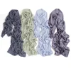 hijab en mousseline de soie instantané de qualité supérieure avec boucle magnétique intégrée, écharpe hijab musulmane de couleur unie pour femme, turban islamique doux, bandeau châle