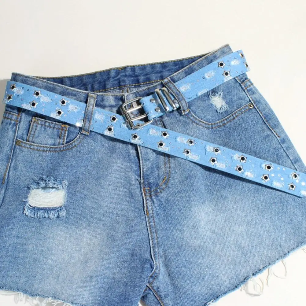 ceinture punk pour femmes, harajuku y2k, gothique, avec œillet étoile, boucle ardillon creuse, pour jeans, accessoires de mode