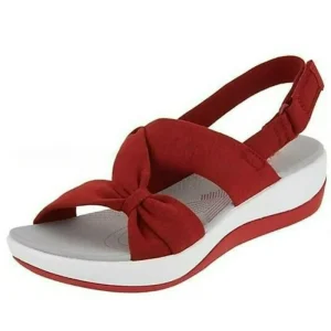 Sandales femme plate-forme sandales été compensées sandales romaines chaussures de plage antidérapantes sandale légère grande taille nœud femmes chaussures