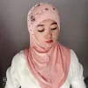 Écharpe de Luxe en Mousseline de Soie pour Femme Musulmane, Hijab, Châle, Sauna, Glands, Prière Malaisienne, Kufi, Islam, Arabie Saoudite, Mode, Livraison Gratuite