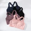 soutien gorge de sport avec coussinet de poitrine intégré, bonnet fixe, haute résistance, absorbant les chocs, respirant, dos réglable pour femmes